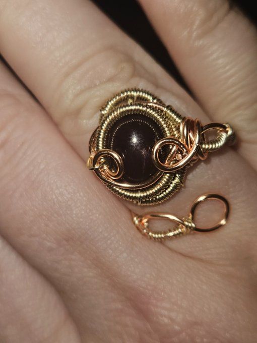 Bague Grenat etoilé -pierre de vaillance 