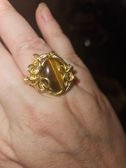 Bague Ajustable Œil De Tigre –  Protection, Confiance & Clarté  