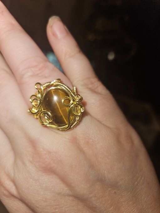 Bague Ajustable Œil De Tigre –  Protection, Confiance & Clarté  