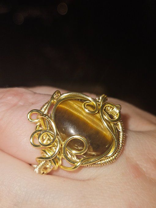 Bague Ajustable Œil De Tigre –  Protection, Confiance & Clarté  