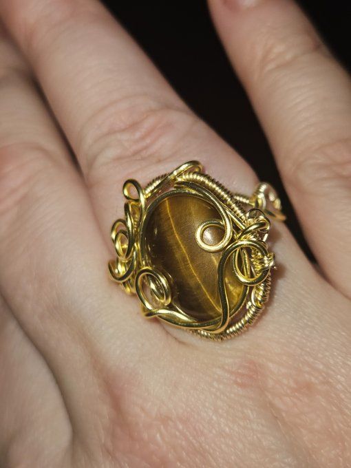 Bague Ajustable Œil De Tigre –  Protection, Confiance & Clarté  