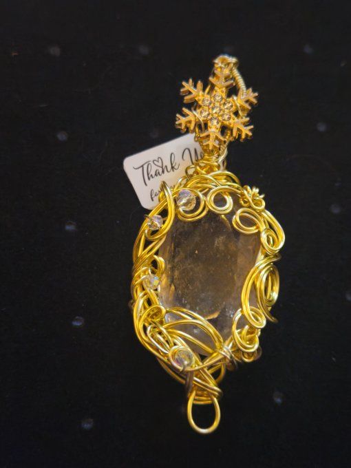 Légende d'hiver -Pendentif Quartz Rutile – Confiance Et Joie