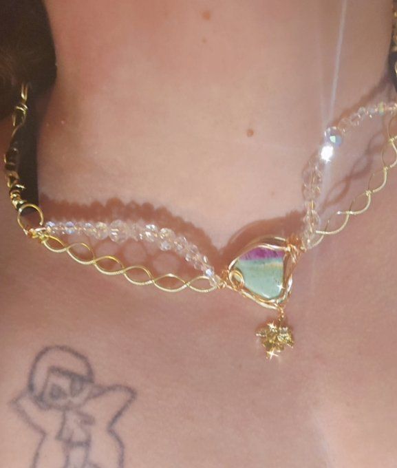 Constellation De La Libellule — Collier Modulable En Fuchsite Rubis   