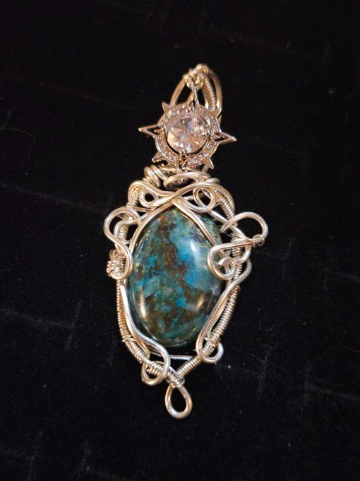 Éclat de Chrysocolle - pendentif argent 