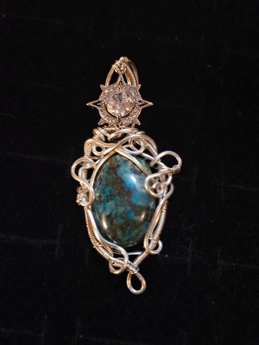 Éclat de Chrysocolle - pendentif argent 