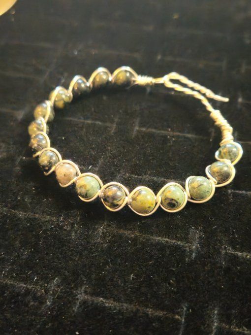 Bracelet Jaspe kambaba-protection sorcellerie et force de vie 