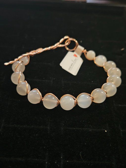 Bracelet Pierre de lune - hecatolite blanche 
