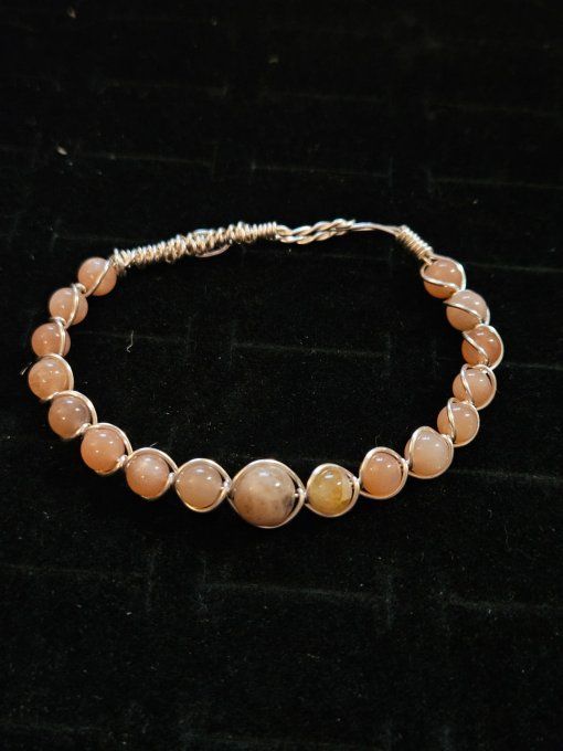 Bracelet Pierre de lune - hecatolite pêche  