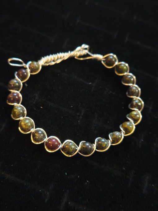 Bracelet Jaspe sang de dragon -Énergie, Force Et Harmonie