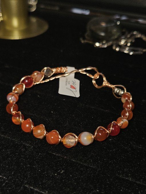 Bracelet Cornaline :courage et confiance 