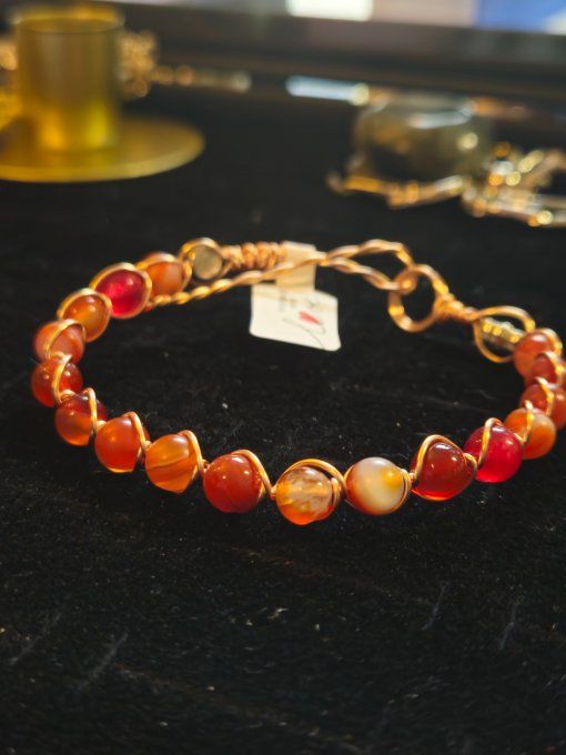 Bracelet Cornaline :courage et confiance 