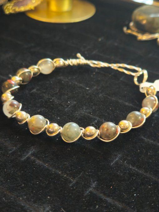 Bracelet Jaspe Héliotrope-pardon de soi 