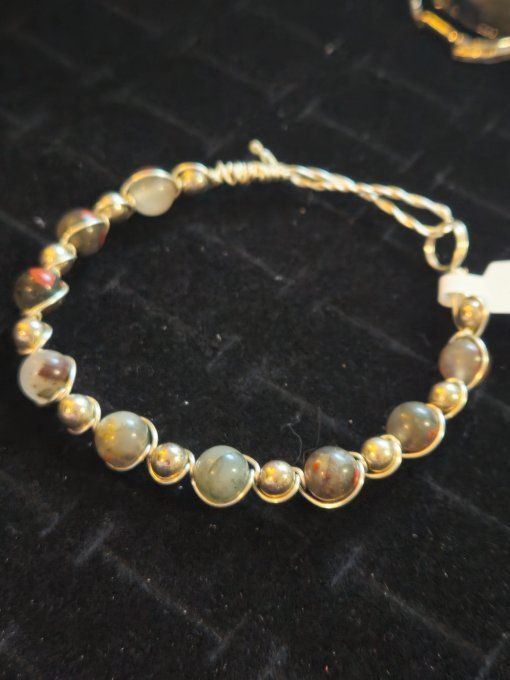 Bracelet Jaspe Héliotrope-pardon de soi 