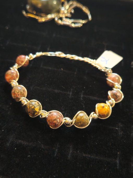 Bracelet Jaspe léopard-Orbiculaire