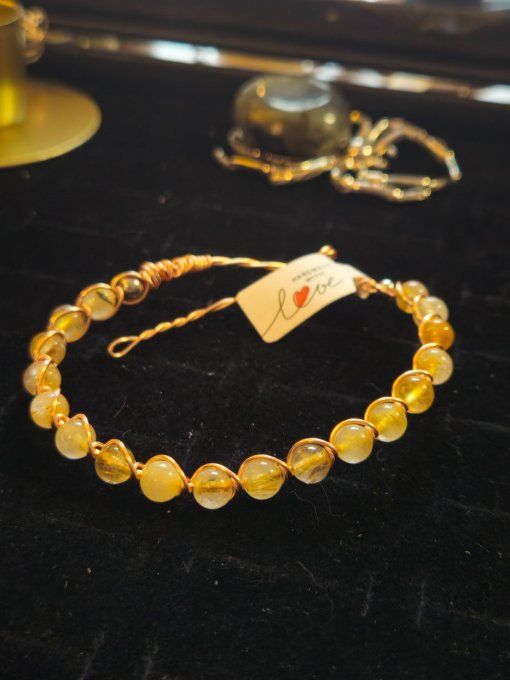 Quartz rutile - bracelet -deprime et joie 