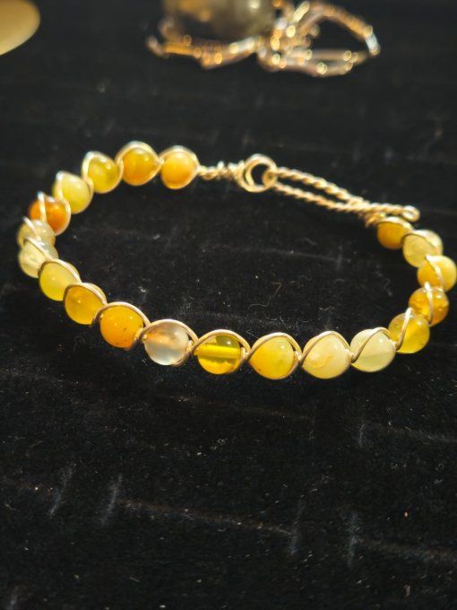 Bracelet Opale Jaune – Pierre De Révélation Et D’Équilibre  