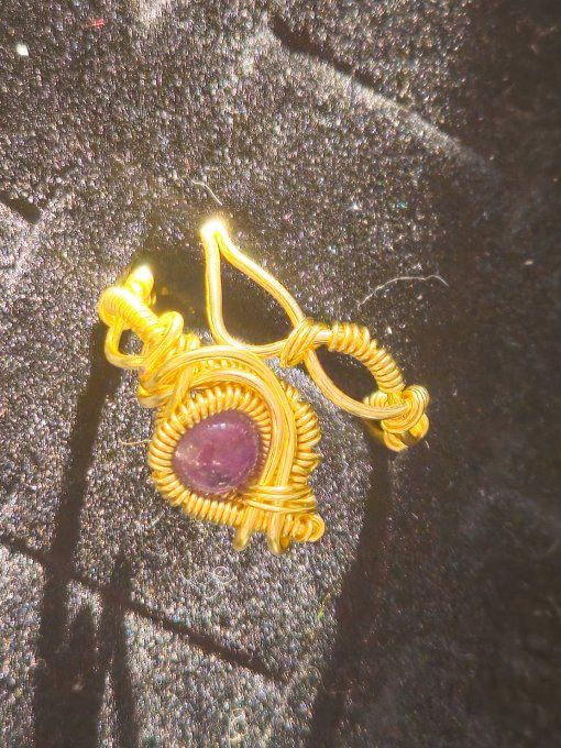 Bague améthyste Ajustable 