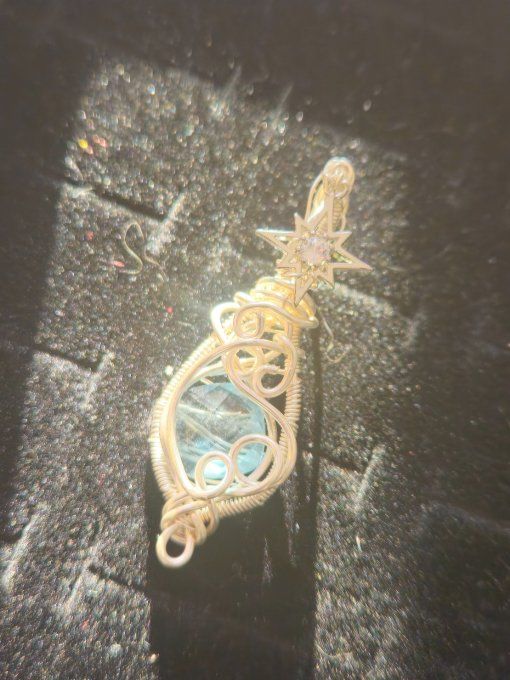 Pendentif Topaze bleu du Brésil✨