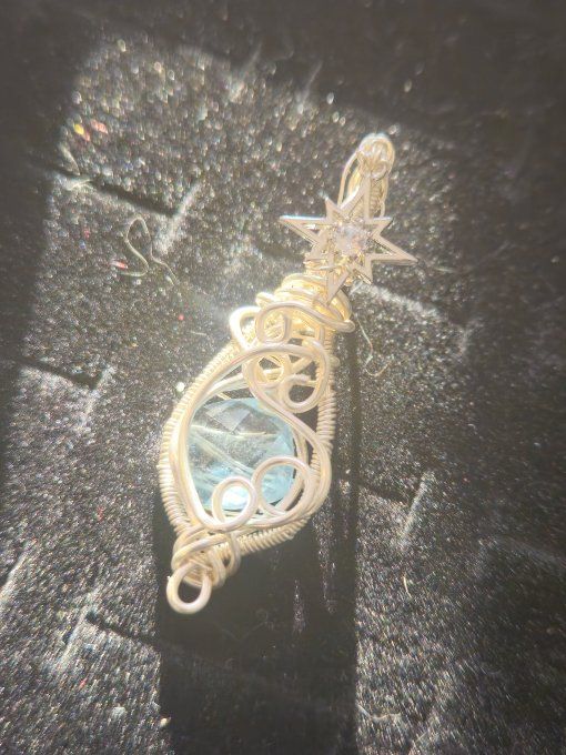 Pendentif Topaze bleu du Brésil✨