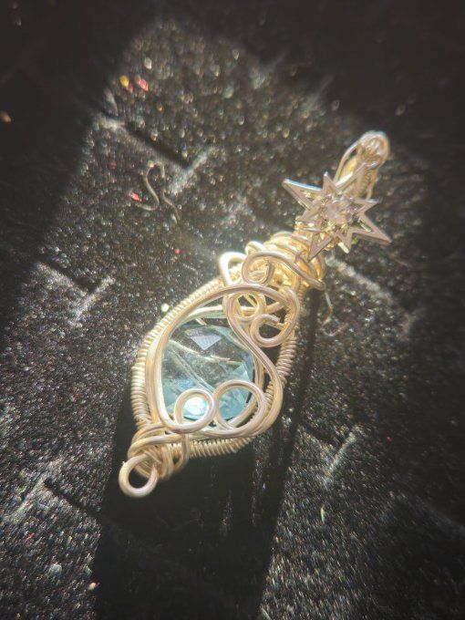 Pendentif Topaze bleu du Brésil✨