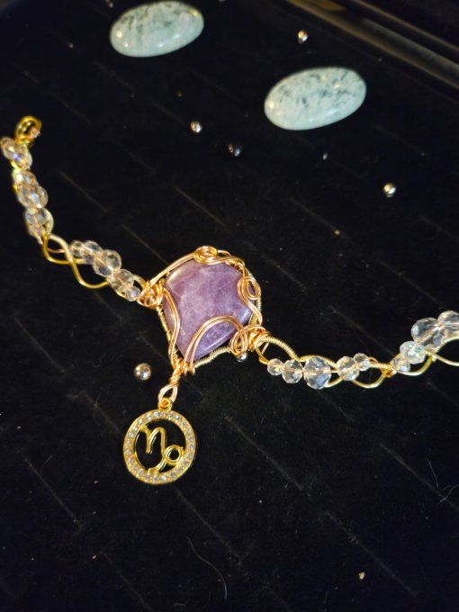 Collier Astro du Capricorne ♑ Lepidolite 