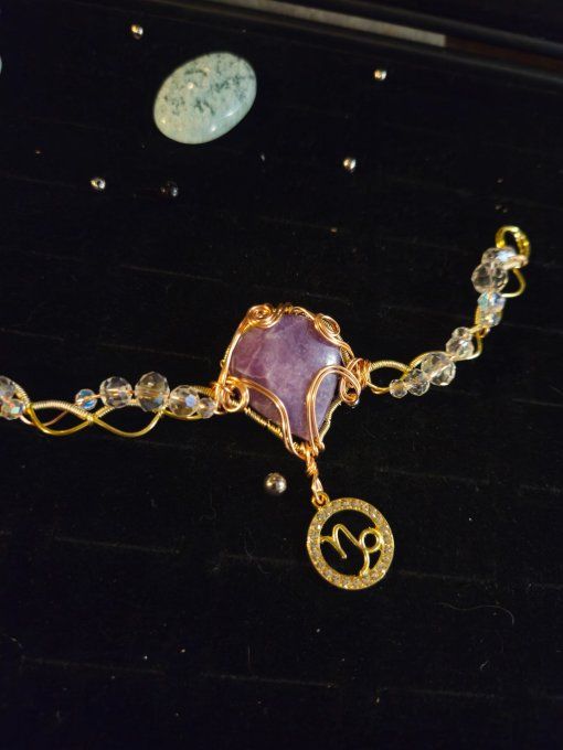 Collier Astro du Capricorne ♑ Lepidolite 