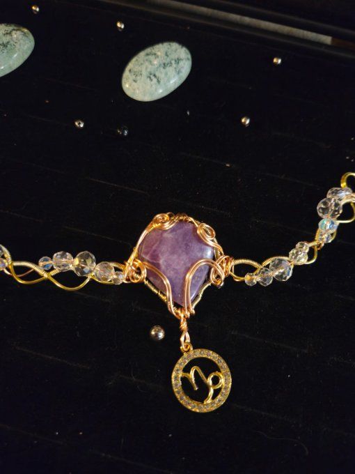 Collier Astro du Capricorne ♑ Lepidolite 