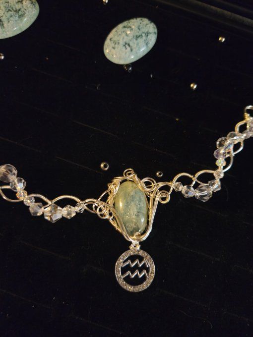 Collier Astro du Verseau ♒ - aigue Marine