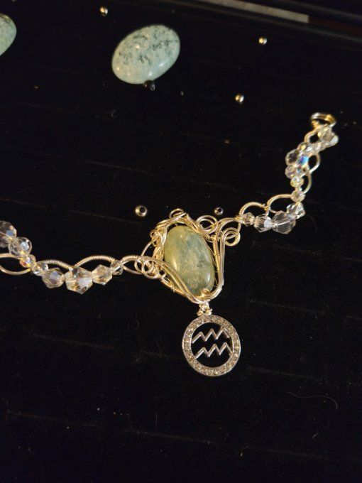 Collier Astro du Verseau ♒ - aigue Marine