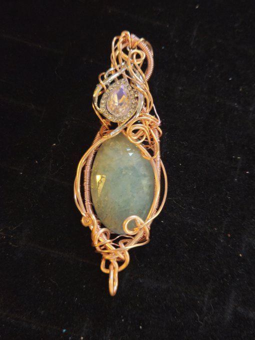Amulette aigue marine✨ - cuivre or rose 