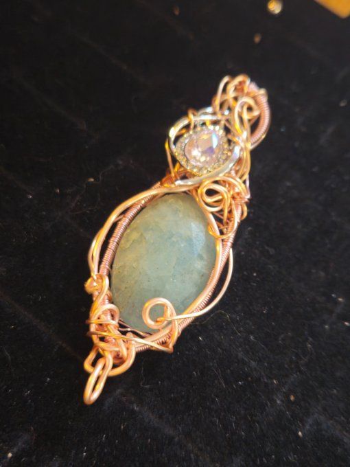 Amulette aigue marine✨ - cuivre or rose 