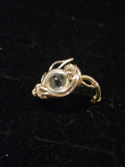 Bague Aigue Marine Ajustable -Sérénité, Communication Et Intuition  