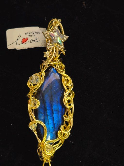 Légende d'hiver : labradorite Bleu , l'oeil de la reine 