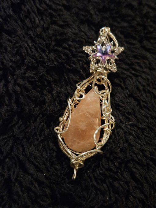 Amulette Morganite - Béryl rose -Amour, Paix Intérieure