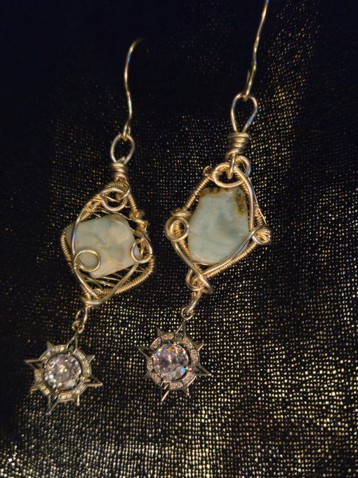 Boucle d'oreille Larimar ✨ sérénité et équilibre 