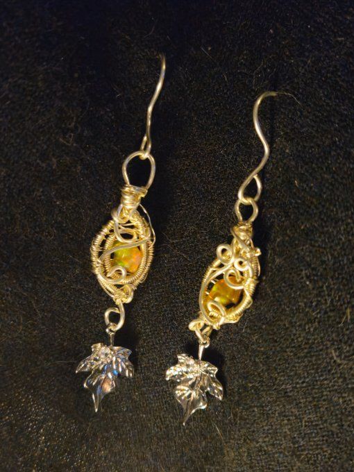 Boucle d'oreille Opale de feu 