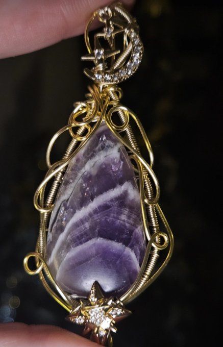 Amulette or étoile Améthyste ✨Spiritualité Et Apaisement  