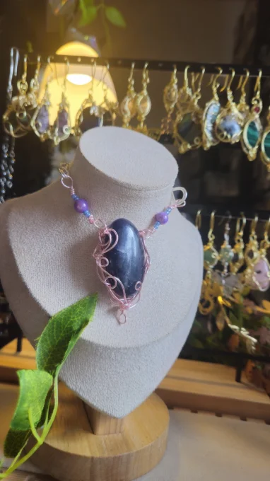 Pendentif Iolite (Cordierite) –✨ peurs profondes et anxieté