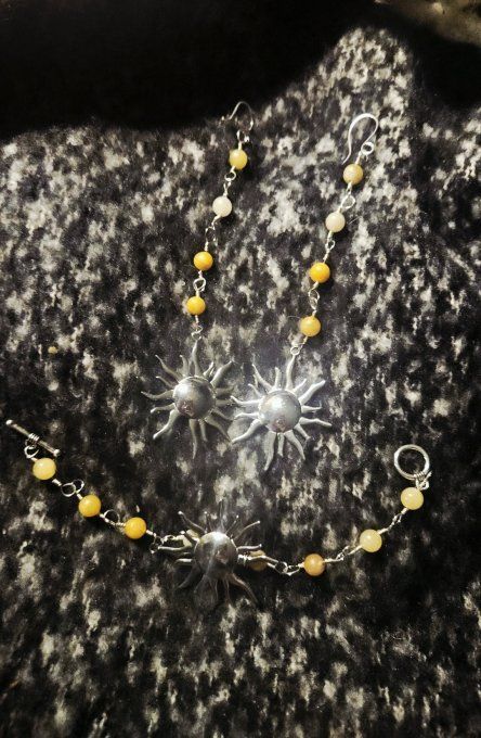 Parure Calcite jaune -Pierre de joie solaire 