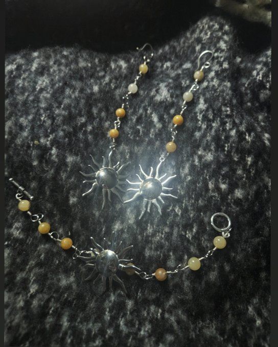 Parure Calcite jaune -Pierre de joie solaire 