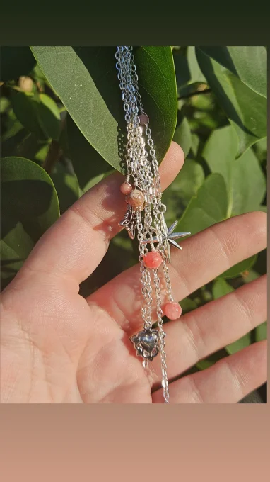 Boucle d'oreille cascade de perles 