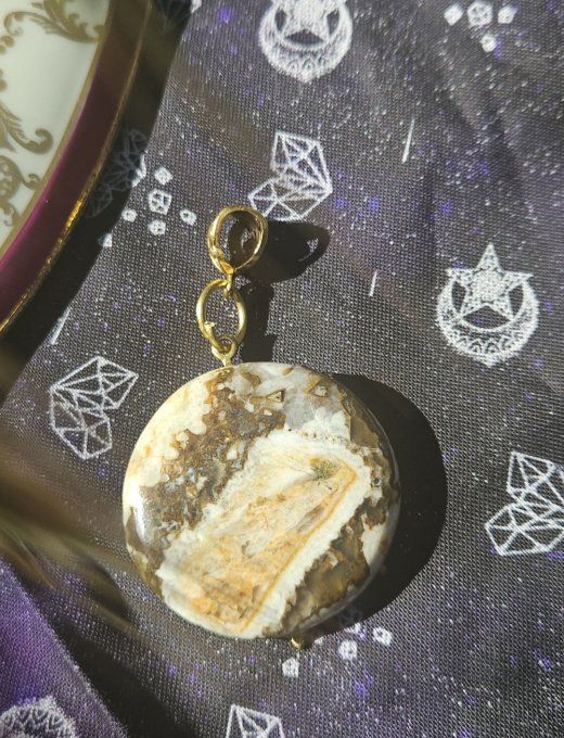 Amulette Jaspe Grain de café 