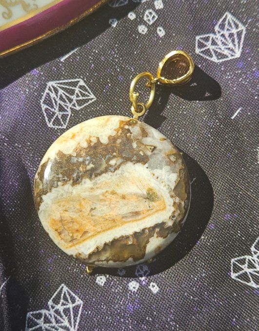 Amulette Jaspe Grain de café 