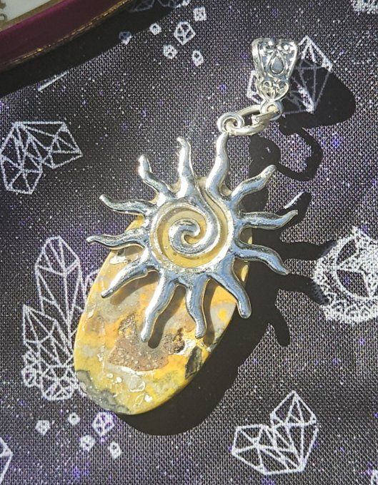 Pendentif Jaspe Bourdon,-Force & Vitalité