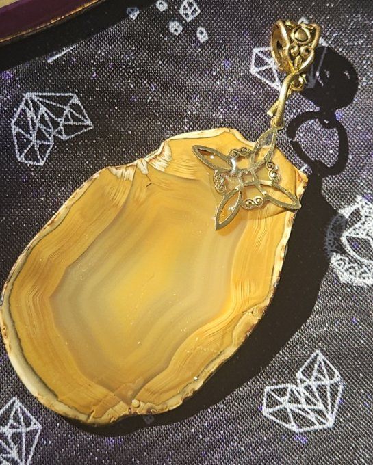 Collier agate jaune Dragon sorcier