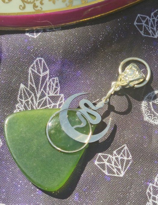 Collier serpentine -Silver moon snake 