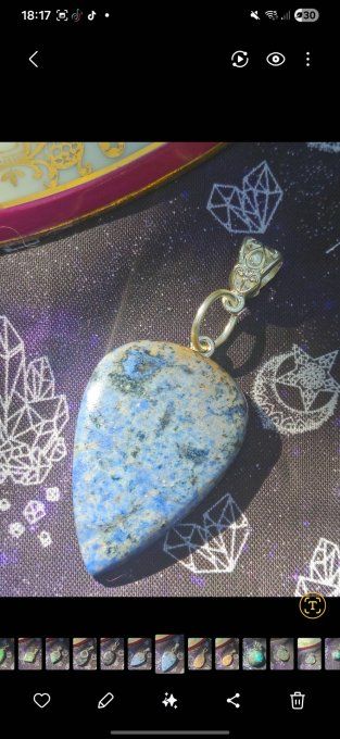 Collier Dumortierite -Quartz bleu -astro vierge 