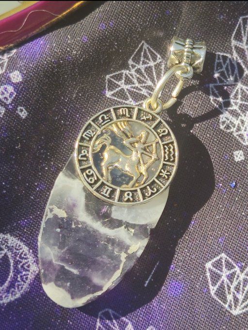 Pendentif  Fluorite -astro sagittaire
