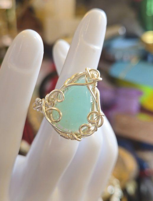 Bague ajustable Hemimorphite -Communication & Harmonie✨ 