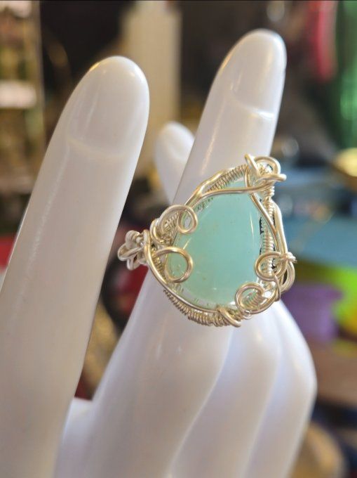 Bague ajustable Hemimorphite -Communication & Harmonie✨ 